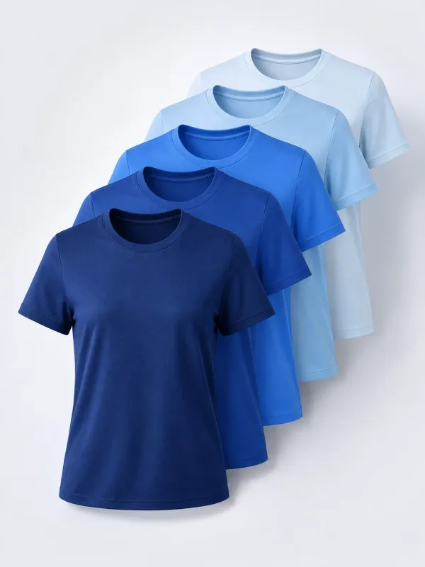 Kit 5 Camisetas Lisas - Grade Fechada